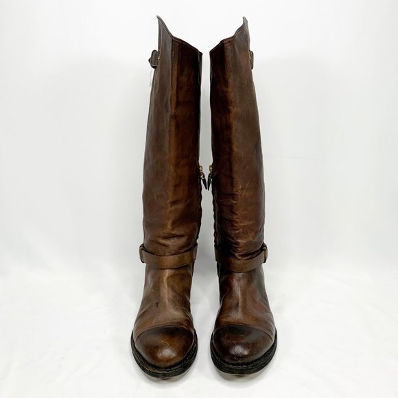 RAG & BONE Abbey Riding Boot Dark Brown Distressed - Picture 5 of 8